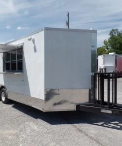 8.5' x 20' Concession Food Trailer White Event Catering -Cheap Concession Trailers Shop sam 8486