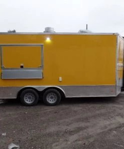 8.5' x 16' Yellow Concession Food Trailer With Appliances -Cheap Concession Trailers Shop sam 8501 1