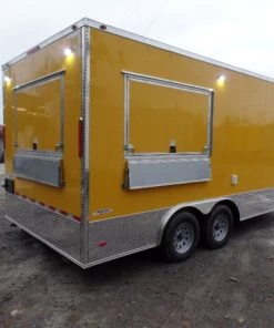 8.5' x 16' Yellow Concession Food Trailer With Appliances -Cheap Concession Trailers Shop sam 8502 1