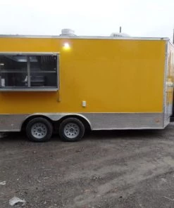 8.5' x 16' Yellow Concession Food Trailer With Appliances -Cheap Concession Trailers Shop sam 8505 1