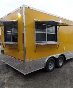 8.5' x 16' Yellow Concession Food Trailer With Appliances