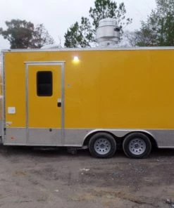 8.5' x 16' Yellow Concession Food Trailer With Appliances -Cheap Concession Trailers Shop sam 8509 1