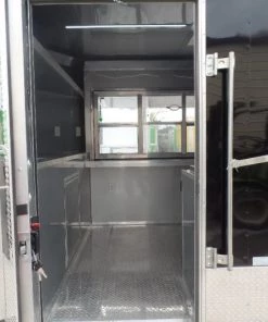 8.5' x 24' Black Concession Food Trailer With Appliances -Cheap Concession Trailers Shop sam 8771