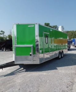 8.5' x 24' Concession Trailer Food Electric Green Event Catering -Cheap Concession Trailers Shop sam 8824