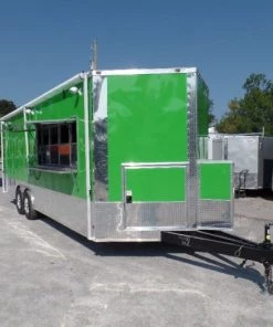 8.5' x 24' Concession Trailer Food Electric Green Event Catering -Cheap Concession Trailers Shop sam 8827