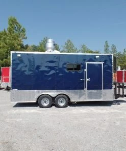8.5' x 18' Concession Food Trailer Indigo Blue Event Catering -Cheap Concession Trailers Shop sam 8868