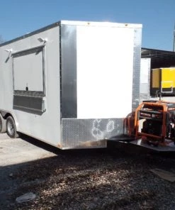 8.5' x 16' White Concession Food Trailer With Appliances -Cheap Concession Trailers Shop sam 8885 1