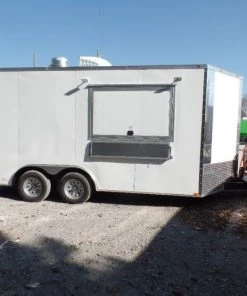 8.5' x 16' White Concession Food Trailer With Appliances -Cheap Concession Trailers Shop sam 8886 1