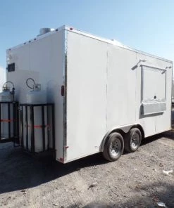 8.5' x 16' White Concession Food Trailer With Appliances -Cheap Concession Trailers Shop sam 8887 1