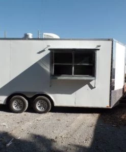 8.5' x 16' White Concession Food Trailer With Appliances