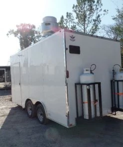 8.5' x 16' White Concession Food Trailer With Appliances -Cheap Concession Trailers Shop sam 8893 1