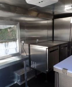8.5' x 16' White Concession Food Trailer With Appliances -Cheap Concession Trailers Shop sam 8898 1