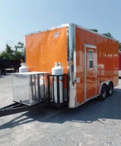 8.5' x 16' Concession Food Trailer Orange With Appliances -Cheap Concession Trailers Shop sam 8902