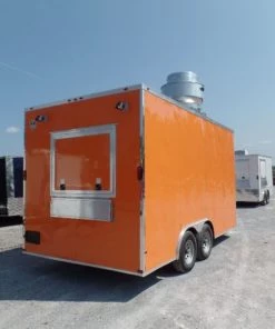 8.5' x 16' Concession Food Trailer Orange With Appliances -Cheap Concession Trailers Shop sam 8905