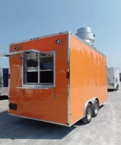 8.5' x 16' Concession Food Trailer Orange With Appliances -Cheap Concession Trailers Shop sam 8910