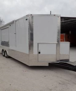8.5' x 24' White Concession Food Trailer With Appliances -Cheap Concession Trailers Shop sam 8925 1
