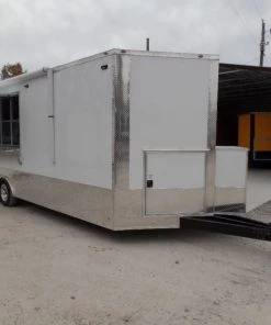 8.5' x 24' White Concession Food Trailer With Appliances