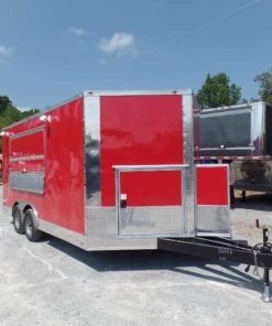 8.5' x 16' Concession Food Trailer Red Event Catering -Cheap Concession Trailers Shop sam 8956