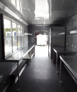 8.5' x 24' White Concession Food Trailer With Appliances -Cheap Concession Trailers Shop sam 8956 1