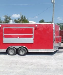 8.5' x 16' Concession Food Trailer Red Event Catering -Cheap Concession Trailers Shop sam 8957