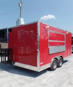 8.5' x 16' Concession Food Trailer Red Event Catering -Cheap Concession Trailers Shop sam 8958