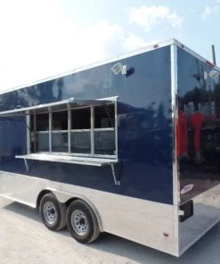8.5' x 18' Concession Food Trailer Indigo Blue With Appliances -Cheap Concession Trailers Shop sam 9115