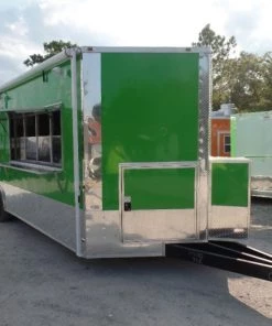 8.5' x 24' Concession Food Trailer Electric Green With Appliances -Cheap Concession Trailers Shop sam 9168