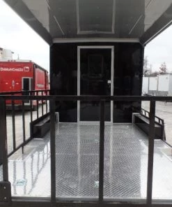 8.5' x 24' Black Porch Style Concession Food Trailer -Cheap Concession Trailers Shop sam 9216 1