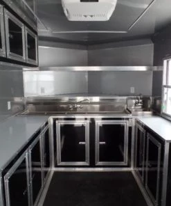 8.5' x 24' Black Porch Style Concession Food Trailer -Cheap Concession Trailers Shop sam 9220