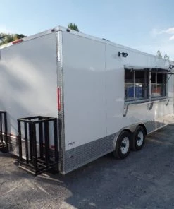 8.5' x 20' Concession Food Trailer White Event Catering -Cheap Concession Trailers Shop sam 9265