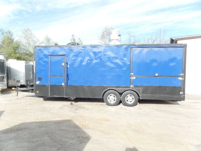 8.5' x 22' Cobalt Blue Porch Style Concession Food Trailer 14 8.5' x 22' Cobalt Blue Porch Style Concession Food Trailer - Image 14