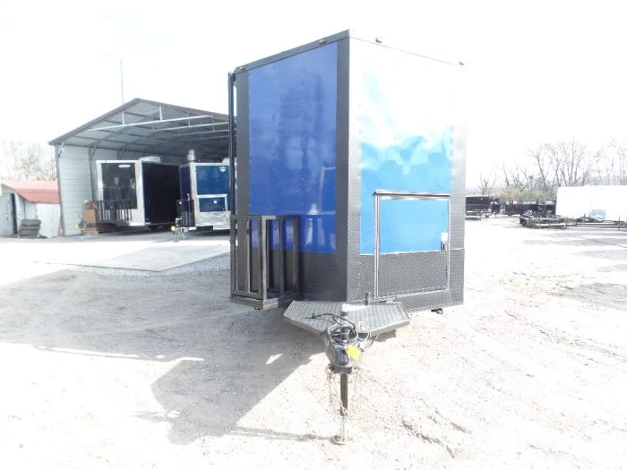 8.5' x 22' Cobalt Blue Porch Style Concession Food Trailer 22 8.5' x 22' Cobalt Blue Porch Style Concession Food Trailer - Image 22