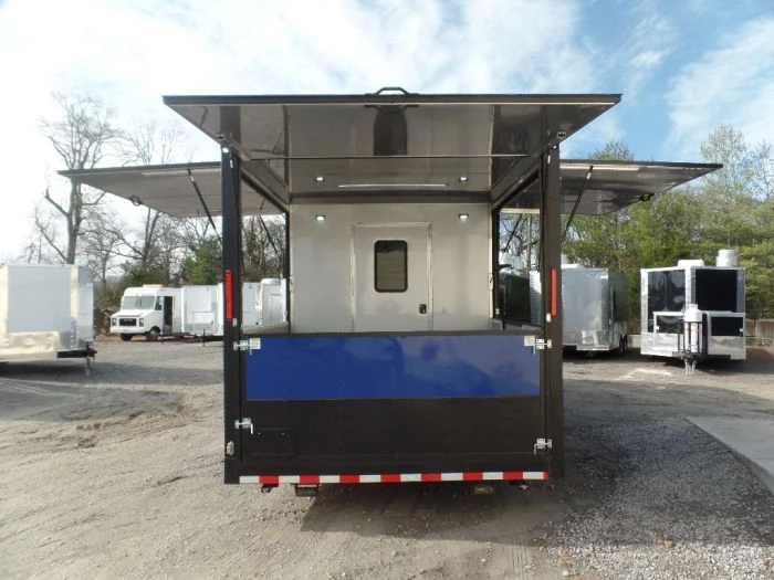8.5' x 22' Cobalt Blue Porch Style Concession Food Trailer 24 8.5' x 22' Cobalt Blue Porch Style Concession Food Trailer - Image 24