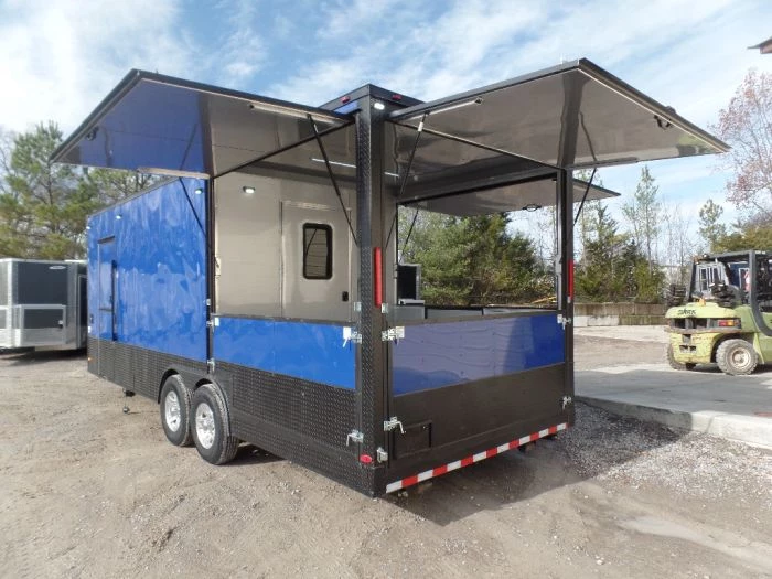 8.5' x 22' Cobalt Blue Porch Style Concession Food Trailer 17 8.5' x 22' Cobalt Blue Porch Style Concession Food Trailer - Image 17