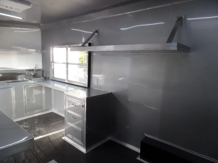 8.5' x 22' Cobalt Blue Porch Style Concession Food Trailer 9 8.5' x 22' Cobalt Blue Porch Style Concession Food Trailer - Image 9