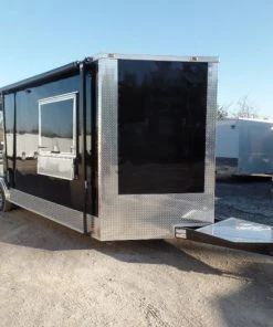 8.5' x 24' Black Porch Style Concession Food Trailer With Appliances 57 8.5' x 24' Black Porch Style Concession Food Trailer With Appliances -Cheap Concession Trailers Shop sam 9334