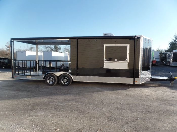 8.5' x 24' Black Porch Style Concession Food Trailer With Appliances 30 8.5' x 24' Black Porch Style Concession Food Trailer With Appliances - Image 30