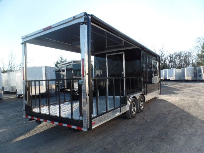 8.5' x 24' Black Porch Style Concession Food Trailer With Appliances 2 8.5' x 24' Black Porch Style Concession Food Trailer With Appliances - Image 2