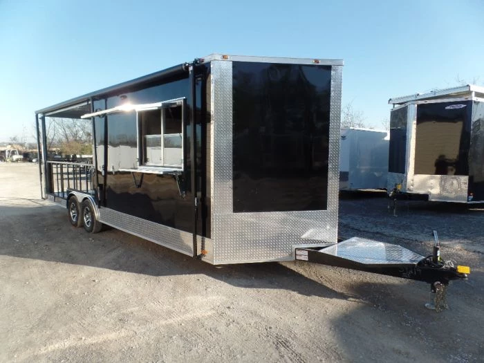 8.5' x 24' Black Porch Style Concession Food Trailer With Appliances 4 8.5' x 24' Black Porch Style Concession Food Trailer With Appliances - Image 4