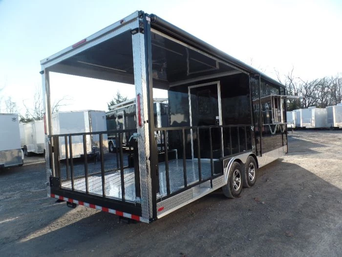 8.5' x 24' Black Porch Style Concession Food Trailer With Appliances 9 8.5' x 24' Black Porch Style Concession Food Trailer With Appliances - Image 9