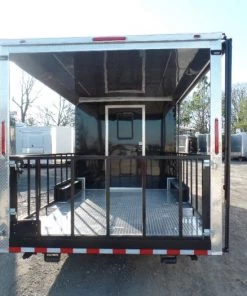 8.5' x 24' Black Porch Style Concession Food Trailer With Appliances 42 8.5' x 24' Black Porch Style Concession Food Trailer With Appliances -Cheap Concession Trailers Shop sam 9340