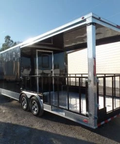 8.5' x 24' Black Porch Style Concession Food Trailer With Appliances 44 8.5' x 24' Black Porch Style Concession Food Trailer With Appliances -Cheap Concession Trailers Shop sam 9341