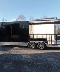 8.5' x 24' Black Porch Style Concession Food Trailer With Appliances 47 8.5' x 24' Black Porch Style Concession Food Trailer With Appliances -Cheap Concession Trailers Shop sam 9342