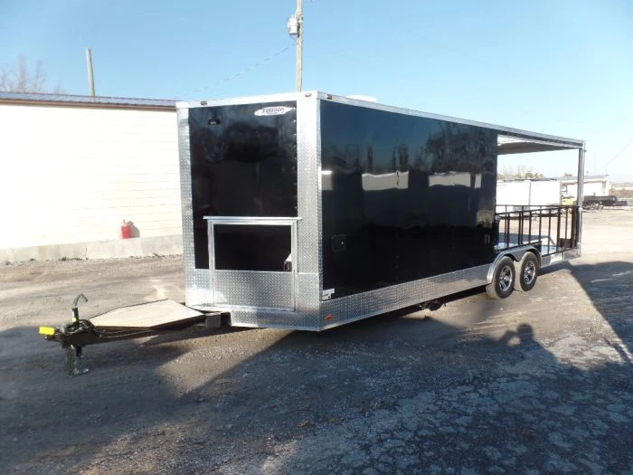 8.5' x 24' Black Porch Style Concession Food Trailer With Appliances 21 8.5' x 24' Black Porch Style Concession Food Trailer With Appliances - Image 21