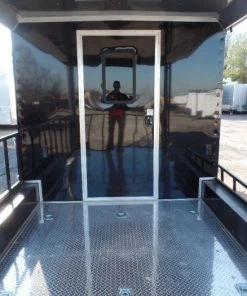 8.5' x 24' Black Porch Style Concession Food Trailer With Appliances 40 8.5' x 24' Black Porch Style Concession Food Trailer With Appliances -Cheap Concession Trailers Shop sam 9347
