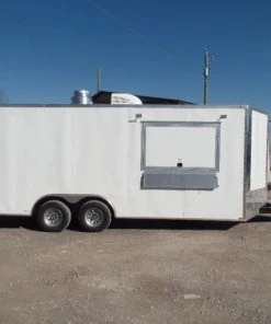 8.5' x 20' White Concession Food Trailer With Appliances -Cheap Concession Trailers Shop sam 9454