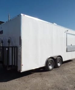 8.5' x 20' White Concession Food Trailer With Appliances -Cheap Concession Trailers Shop sam 9455