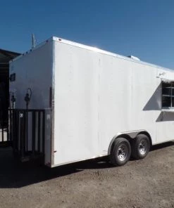 8.5' x 20' White Concession Food Trailer With Appliances -Cheap Concession Trailers Shop sam 9458 copy
