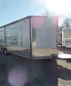 8.5' x 24' White Concession Food Trailer -Cheap Concession Trailers Shop sam 9485