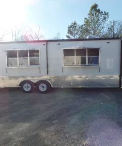 8.5' x 24' White Concession Food Trailer -Cheap Concession Trailers Shop sam 9489